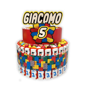 Torta 2 piani con kinder e smarties