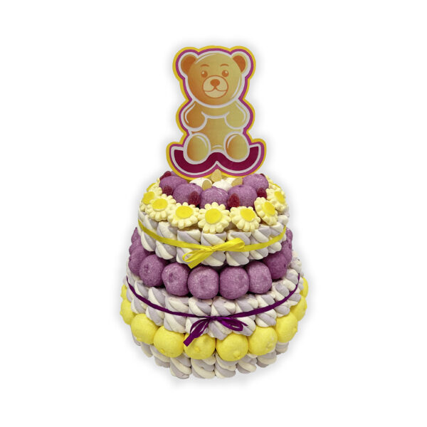 Torta 1 piano con caramelle e topper
